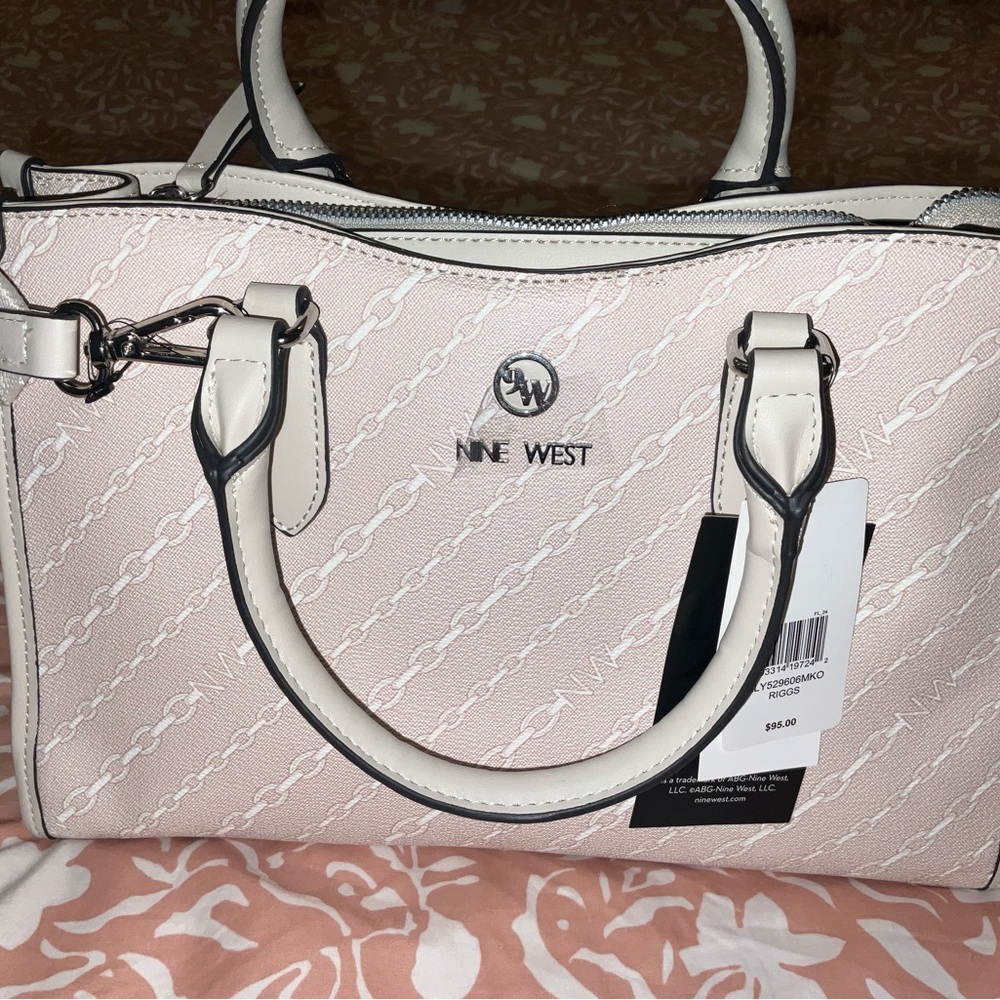 Nine West White Satchel Bag
